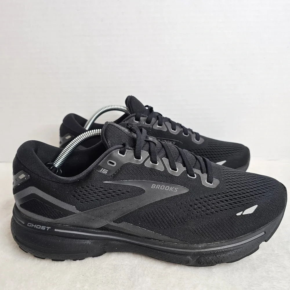 Brooks Ghost 15 Mens Size 10 2E Wide Black Running Shoes